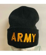 8&quot; U.S. Army Military Black Embroidered Beanie Skull Cap Hat New - $17.51 CAD