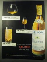 1949 Lejon Brandy Ad - Lejon has the aroma to grace the crystal snifter - $18.49