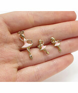 Gold Over 925 Silver - Enamel Dancing Ballerina Pendant &amp; Earrings Set -... - $32.90 CAD