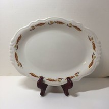 Oval Plate Platter Homer Laughlin Best China Brown Leaves Restaurant Ware 11.5&quot; - £15.86 GBP