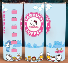 Hello Kitty Starbucks Coffee Cup Mug  Blue Tumbler Cup 20oz - £15.94 GBP