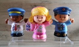 Fisher Price Little People 3 Lot Occupation Mailwoman Pilot Cop 2015 Mat... - $12.64