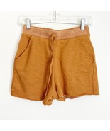 NWOT Free People Kelly Cognac Lounge Raw Hem Soft Drawstring Shorts XS - $22.04 CAD