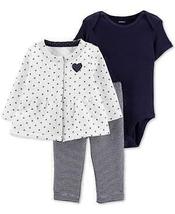 Carters Baby Girls 3-Pc.Bodysuit &amp; Pants Set, Size Newborn - £15.73 GBP