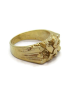   Ring Nugget Unisex 14k Yellow Gold. - £529.69 GBP