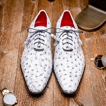 Criss Genuine Ostrich Quill Dress Oxford Shoes Newspaper image 14