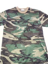 New Womens Sexy Bdu Woodland Camouflage Short Sleeve Shirt Medium SEMI-SEE Thru - $20.24