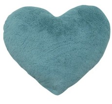 Valentines Day Plush Heart Aqua Throw Pillow 15.8in - £71.20 GBP