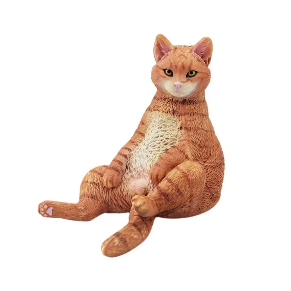 Simulation Cat Figurine PVC Solid Kitten Model Realistic Miniature Cute Animal - £12.82 GBP