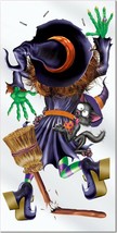 Halloween Door Cover Crashing Witch 5-Ft Hanging Party Decorations Haunted House - £9.43 GBP