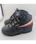 Fila Boys Size 11 Hiking Boots Sneakers Navy Blue Vegan Leather Ankle Tread - $15.00