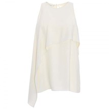 HELMUT LONG Women&#39;s Side Drape Solid Elegant Ivory Blouse Size S H04HW506-
sh... - £126.37 GBP