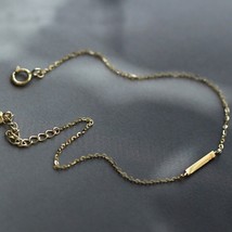 14K Gold Mini Plate Bracelet, S925 Silver, tiny, slim, gift, minimalistic - £27.92 GBP