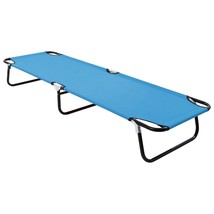  Sun Lounger Turquoise Blue Powder-Coated Steel Standard - $2,700.90 MXN