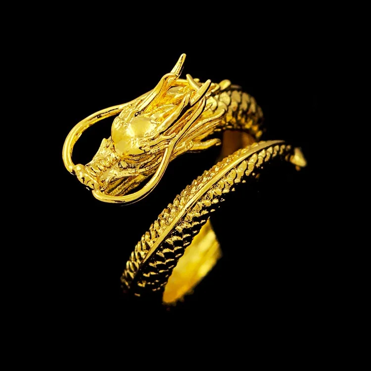 Adjustable   Mystic Flying Chinese  Shenlong Open Ring  Tone Men Jewelry... - £39.84 GBP