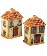 Piazzette Square 23685 Italian Villa Ceramic 3D Salt &amp; Pepper Set Julie ... - $433.52 MXN