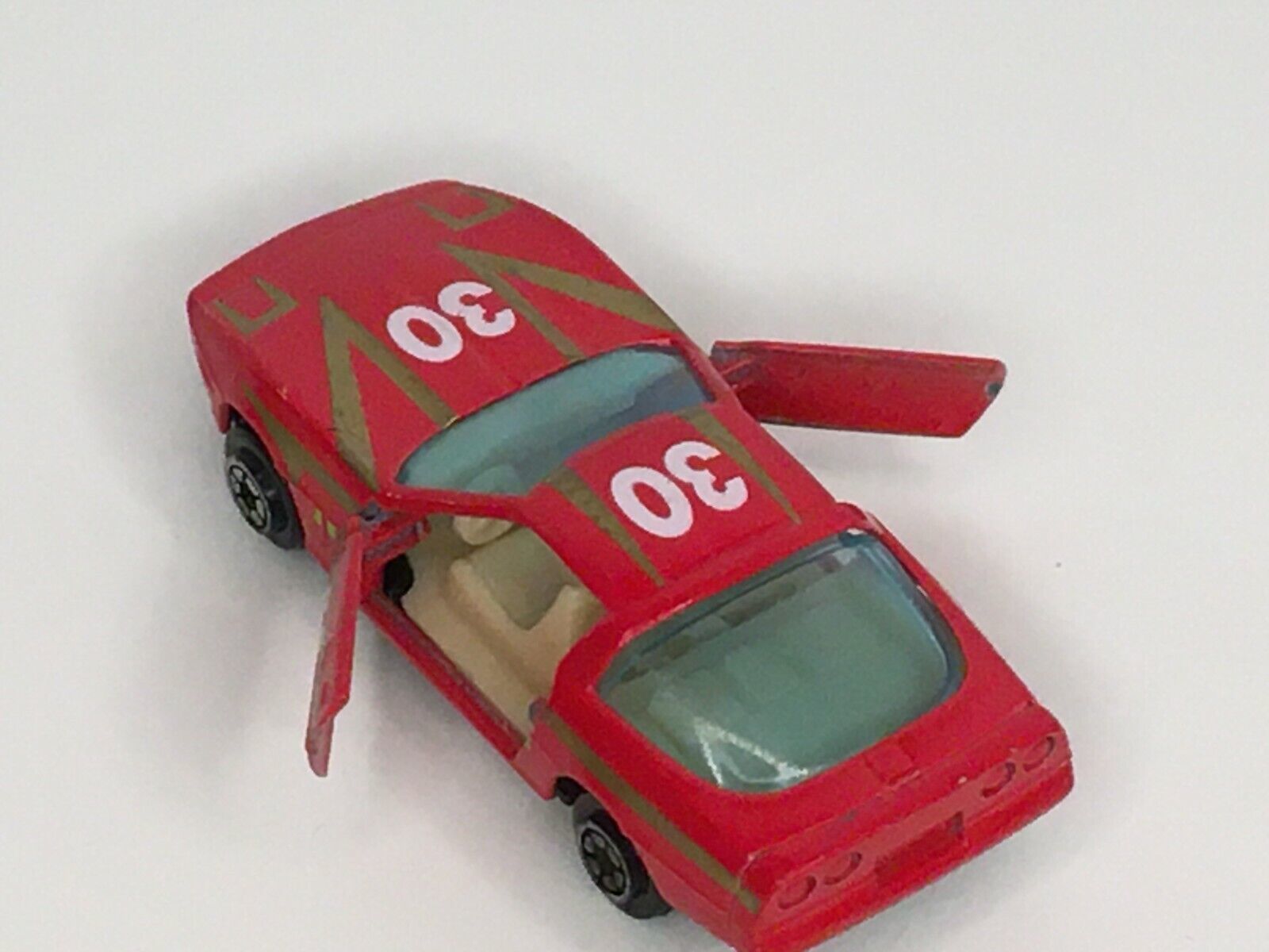 Primary image for Yatming Sports Car Diecast Toy No. 1084 Red and Gold Colored 2 Doors Open Loose