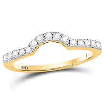 14kt Yellow Gold Womens Round Diamond Curved Wedding Enhancer Band Ring 1/4 Cttw - £490.42 GBP
