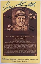Enos Slaughter (d. 2002) Signed Autographed Hall of Fame HOF Plaque Postcard - C - £19.77 GBP