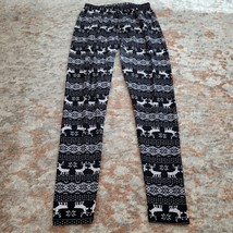 New Mix Black and White Reindeer Leggings - Plus Size (1X-2X) - £11.87 GBP