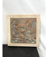 vintage handcrafted artist tile saint thomas framed 1996 Copper Female P... - £24.85 GBP