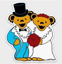 Grateful Dead Wedding Dancing Bears Vinyl Sticker Deadhead  Car Decal  - $5.99