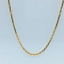 Mens Italian Chain 18k Yellow Gold Cable Design Faceted Big 22.36 Inch 1... - £598.55 GBP