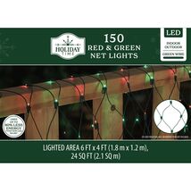 HOLIDAY TIME 308-2515-RG 150CT RED &amp; GREEN NET LED LIGHTS 6x4' - NEW! - $14.78