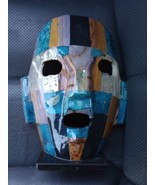 Mayan Burial Death Mask Folk Art Sculpture Vtg Mexico Abalone Shells Ony... - $39.99