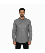 Formal Men&#39;s Shirt Biker Fit Handmade Gray Stylish Casual Leather Real L... - $210.46 CAD+
