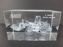 Case E Series Wheel Loader 3D Laser Etched Glass Block Holographic Paper... - £19.66 GBP