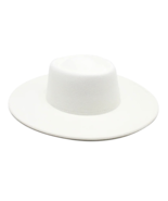ARLOW Classic Soft White Wool Round Crown Wide Brim Fedora Hat - €142,44 EUR