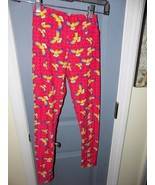 LuLaRoe Tween Pink Leggings With Hawaiian Birds Size Tween EUC - $21.85