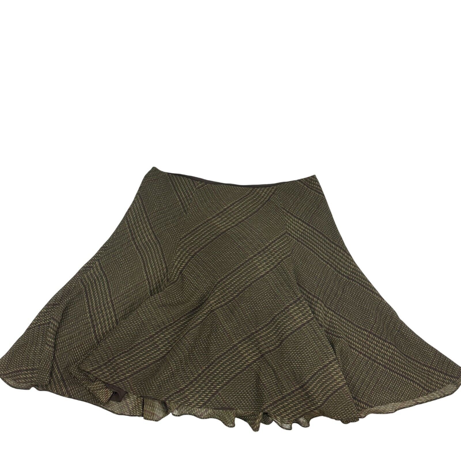 American Living Womens Size XL Brown Flowing A-Line Skirt With Chevron P... - $23.13
