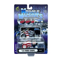 Muscle Machines 1933 &#39;33 Ford Coupe Car Blown Street Rod Stars &amp; Stripes... - $32.11