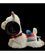 FAO Schwarz Llama Plush 12&quot; White Stuffed Animal Alpaca Rainbow Blanket ... - $22.43 CAD
