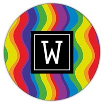 Waves Rainbow : Gift Coaster Abstract Colorful Lines All Occasion Birthday - £4.01 GBP