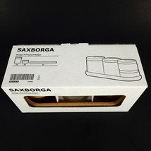 Ikea SAXBORGA Jar with Lid and Tray Set of 5 Glass &amp; Cork  403.918.79 New - £35.80 GBP