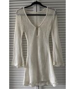 Women&#39;s Ivory Crochet Cover Up 100% Cotton Beachy Long Sleeve Size S NWOT - $34.83 CAD