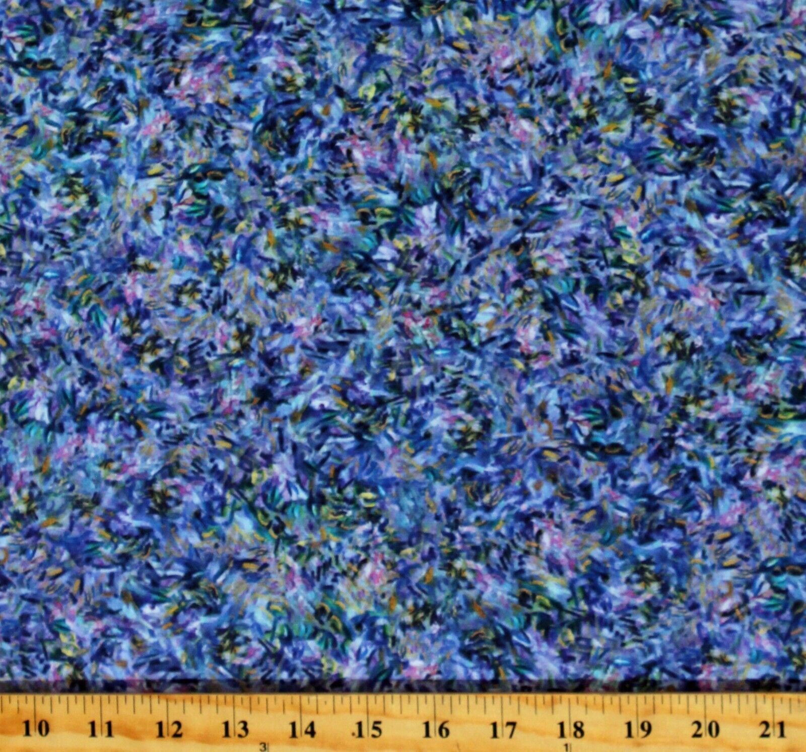 Cotton Claude Monet Painted-Look Brushstrokes Pansy Fabric Print by Yard... - $12.95