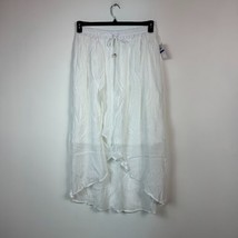 Thalia Sodi Womens XL White Asymmetrical Hem Gold Aglet Detail Skirt NWT... - $209.97 MXN