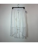 Thalia Sodi Womens XL White Asymmetrical Hem Gold Aglet Detail Skirt NWT... - $15.13 CAD