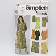 Simplicity Pattern 5344 Maxi Dress Vest Set Womens16 18 20 22 24 Uncut - $20.00