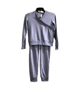Yogalicious Terry Isla Top &amp; Jogger Set Girl L Island Blue Pullover Flee... - $34.74 CAD