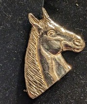 14k Yellow Gold Horse Head Pin Equestrian  - £303.83 GBP