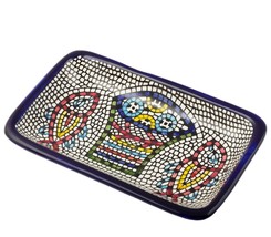 Tabgha Colourful Ceramic Bowl Tray Armenian Pottery Enamel Decorative 16x10 cm - $20.37