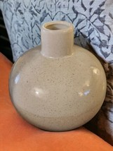 Nadeau Vase 4&quot; Handmade Stoneware Two Tone Sandy Finish Round Pebble Beige  - £29.96 GBP