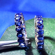 Earth mined Sapphire Deco Wedding Band Set of 2 Eternity Anniversary Bridal Ring - $11,328.53 CAD