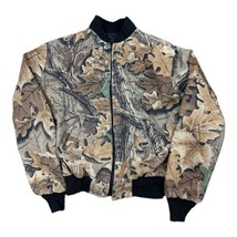 Vintage 90s Quilted Bomber Jacket Youth Boys XL AOP Camo USA Advantage Distress - £27.45 GBP