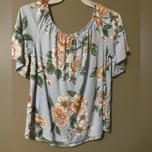 Angie’s Girls Floral Off Shoulder Top Blue Large NWT - £12.82 GBP